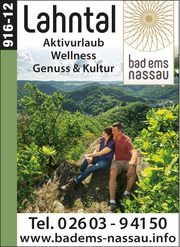 Lahntal Bad Ems / Nassau - Aktivurlaub, Wellness, Genuss & Kultur
