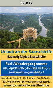 Urlaub an der Saarschleife - Rad- und Wanderprogramme