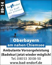 Oberbayern am nahen Chiemsee, ambulante Vorsorgeleistung