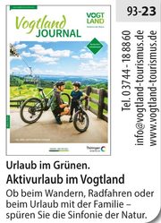 Vogtland Journal – Urlaub im Grünen. Aktivurlaub im Vogtland