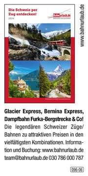 Bahnurlaub – Die Schweiz per Zug entdecken