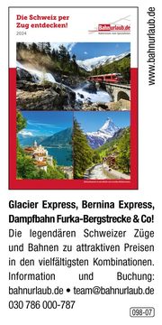 Bahnurlaub – Die Schweiz per Zug entdecken