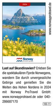 NORWAY ProTravel – Skandinavien, Norwegen / Schweden / Finnland – Auto-, Bahn-, Bus- und Schiffsreisen