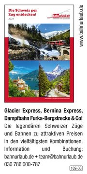 Bahnurlaub – Die Schweiz per Zug entdecken