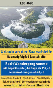 Urlaub an der Saarschleife - Rad- und Wanderprogramme