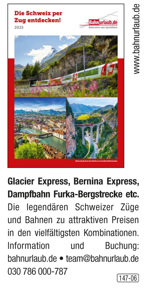 Bahnurlaub – Die Schweiz per Zug entdecken