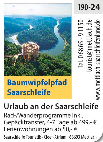 Urlaub an der Saarschleife - Rad- und Wanderprogramme
